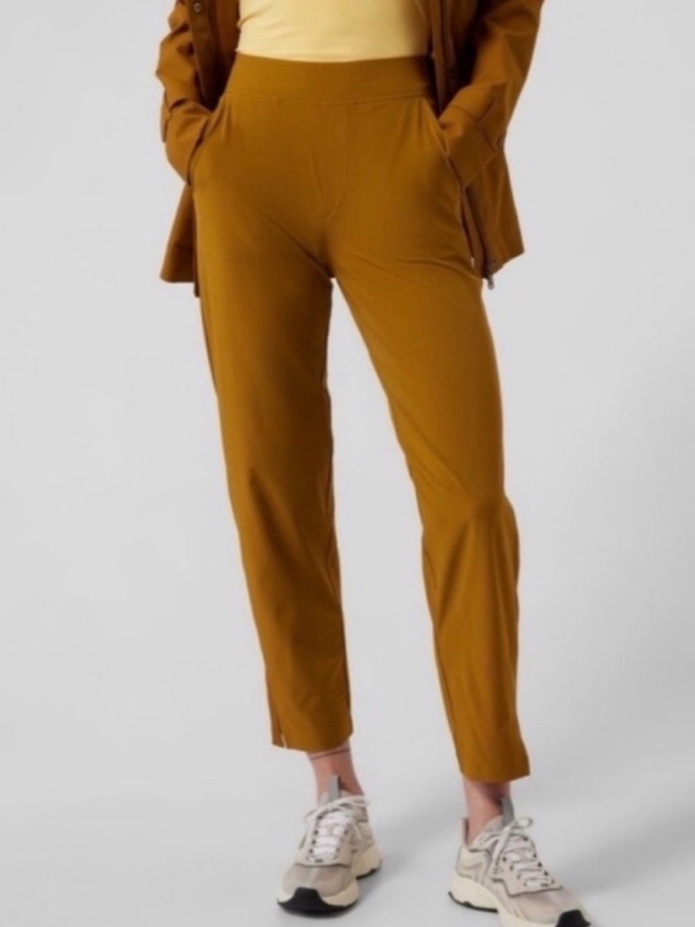 ATHLETA Brooklyn Mid Rise Ankle Pant Golden Brass Yellow Size 6